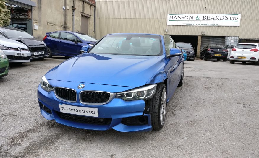 2018 BMW 4 SERIES 435D MSPORT CONVERTIBLE XDRIVE AUTO UNRECORDED DAMAGED SALVAGE