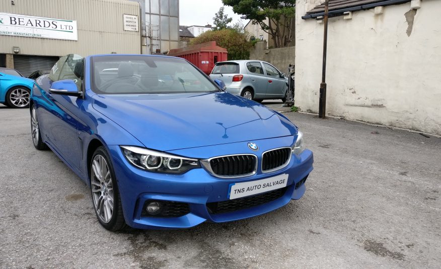 2018 BMW 4 SERIES 435D MSPORT CONVERTIBLE XDRIVE AUTO UNRECORDED DAMAGED SALVAGE