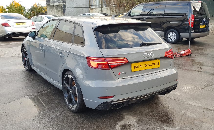 2017 67 AUDI RS3 2.5 TFSI SPORTBACK S TRONIC QUATTRO UNRECORDED DAMAGED SALVAGE