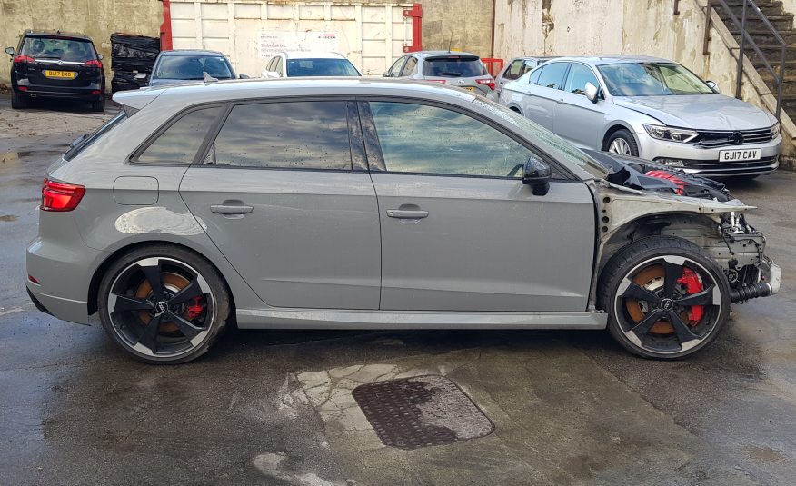 2017 67 AUDI RS3 2.5 TFSI SPORTBACK S TRONIC QUATTRO UNRECORDED DAMAGED SALVAGE