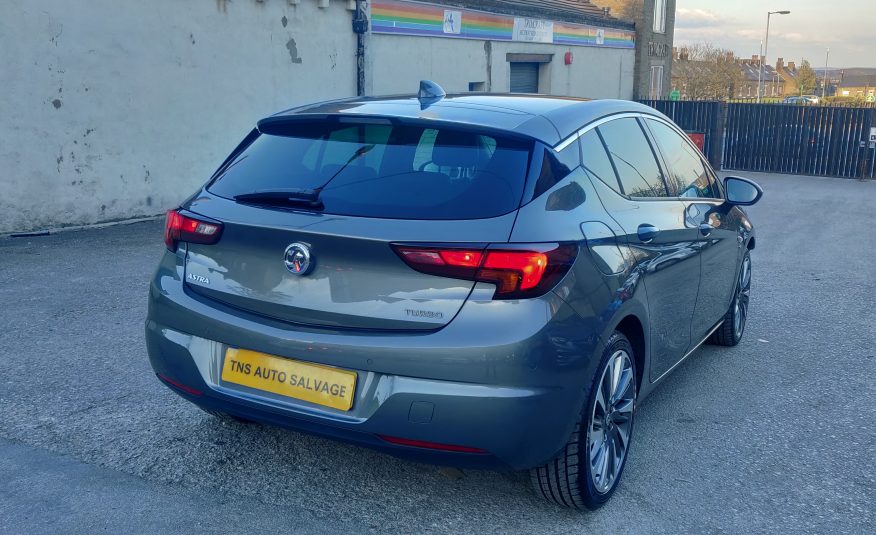 2017 VAUXHALL ASTRA 1.4 TURBO AUTO ELITE NAV UNRECORDED DAMAGED SALVAGE