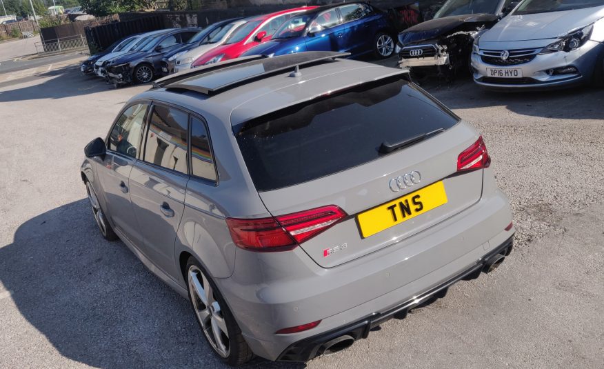 2018 AUDI RS3 2.5 AUTO SPORTBACK QUATTRO NARDO GREY UNRECORDED DAMAGED SALVAGE