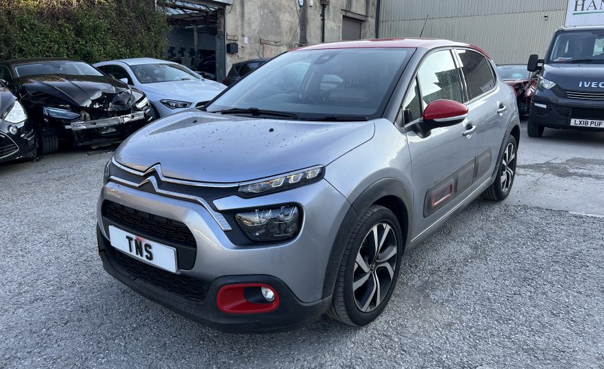 2021 21 CITROEN C3 1.2 PURETECH SHINE PLUS AUTO EURO 6 UNRECORDED DAMAGED SALVAGE